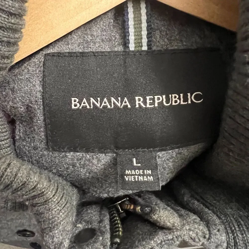 Banana Republic Men's Gray Wool Utility Vest Size L